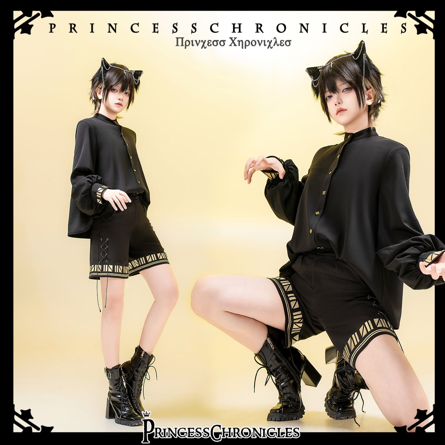 Princess Chronicles - Black Cat - Vintage Ouji Lolita Necklace