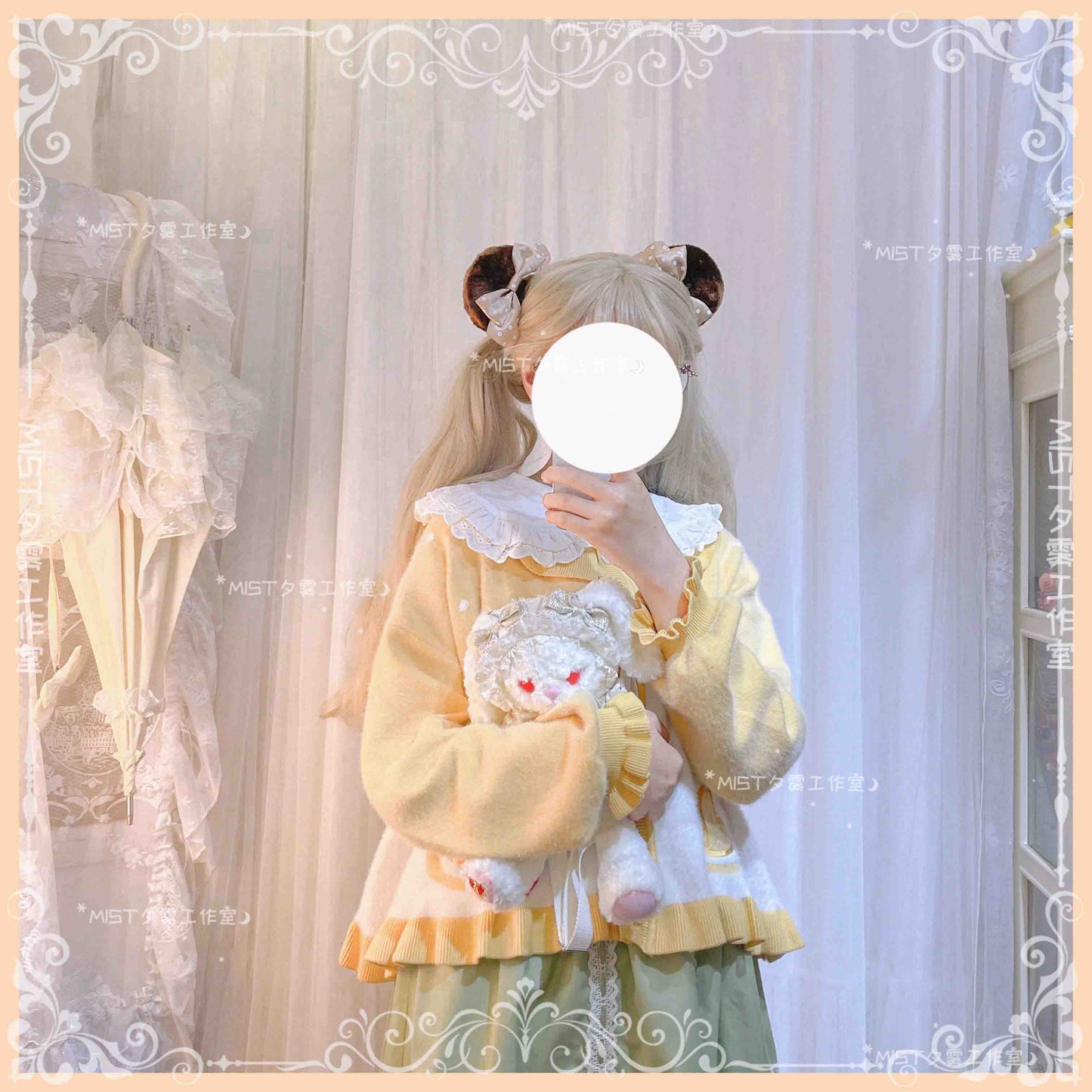 MIST - Beating Heart - Sweet Lolita Thick Sweater Coat Puff Sleeve