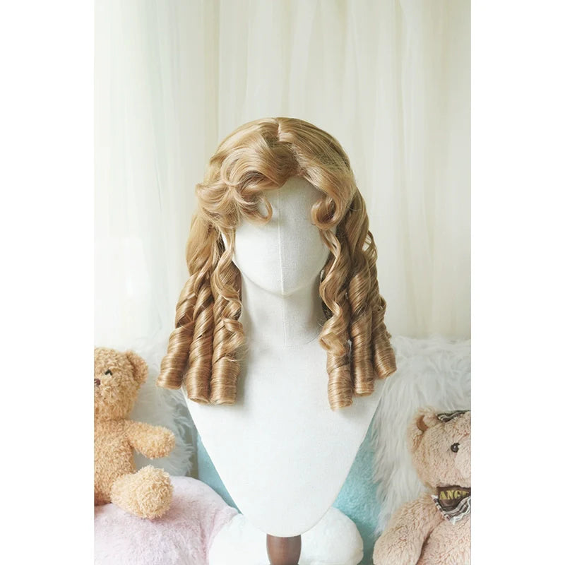 Imperial Tea - Retro Lolita Wig Short Roman Curl Hairpiece