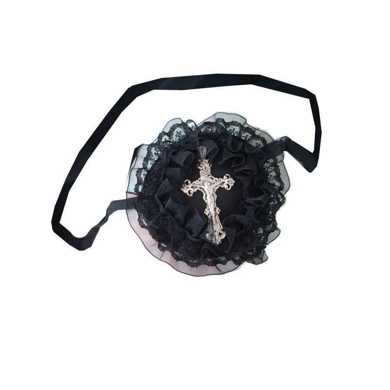 Strange Sugar - Gothic Lolita Lace Cross Eye Mask
