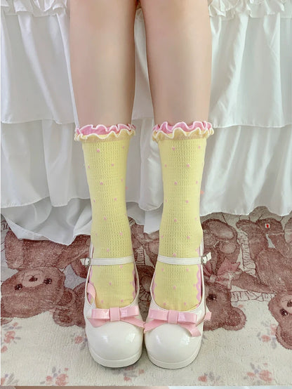 Roji Roji - Sweet Lolita Socks Cute Lolita Short Socks With Polka Dot