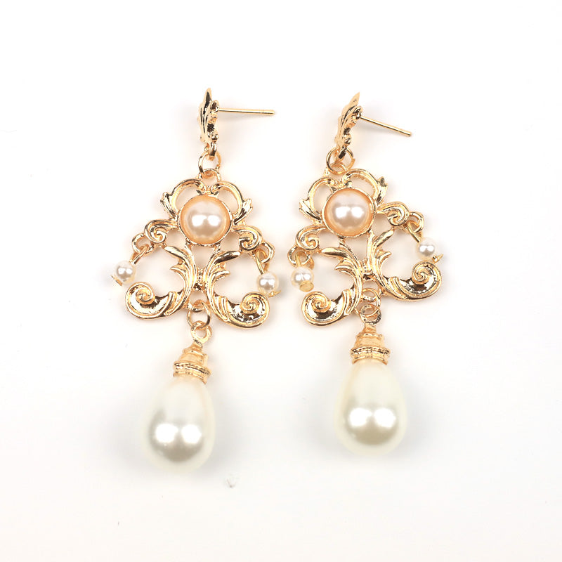 Rose of Sharon - French Lolita Baroque Vintage Pearl Earrings