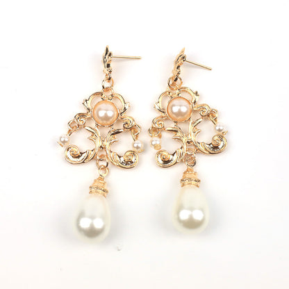 Rose of Sharon - French Lolita Baroque Vintage Pearl Earrings