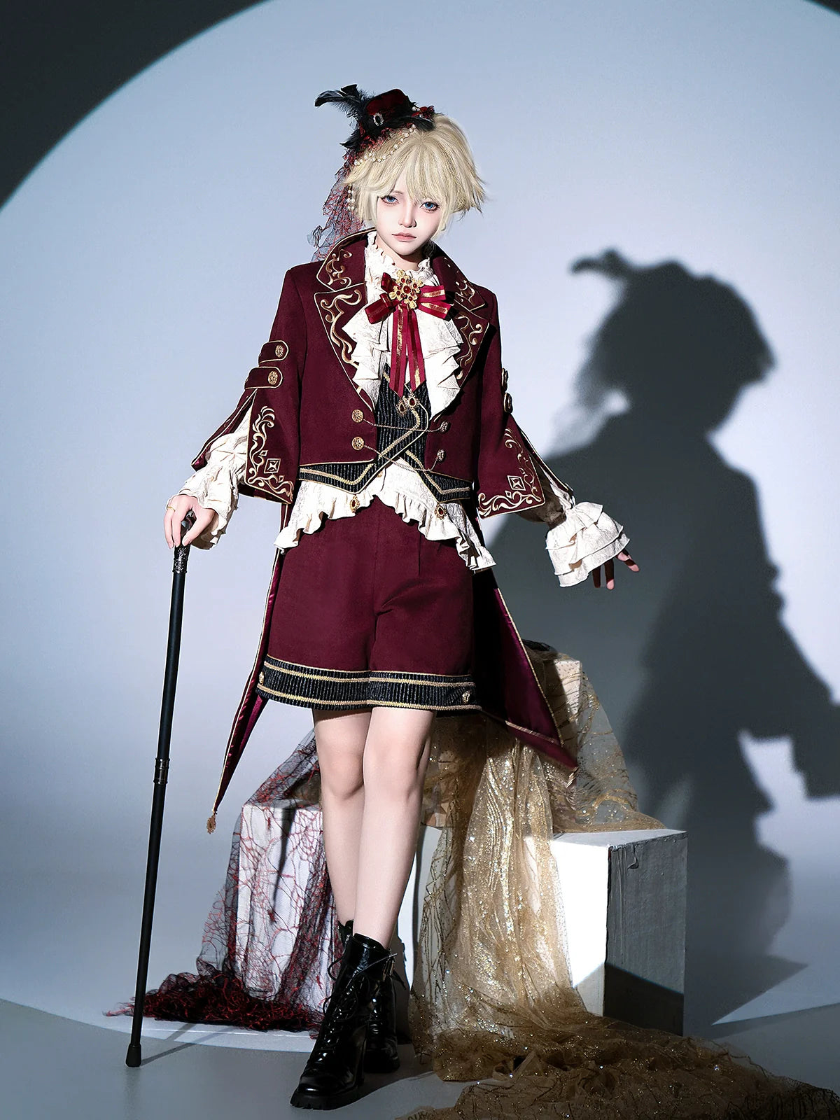 Letters from Unknown Star - Heir - Ouji Lolita Shorts Set Military Prince Lolita Coat and Blouse