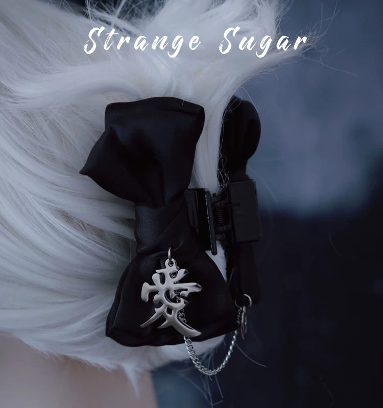 Strange Sugar - Gothic Lolita Hair Clip Alloy Bow Cross Lolita Claw Clip Accessories
