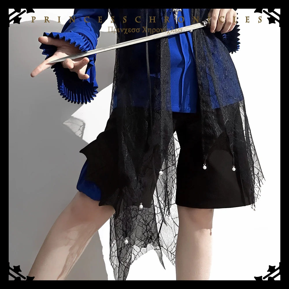 Princess Chronicles - Floating Phantom - Ouji Lolita Shorts Retro Blue Shorts