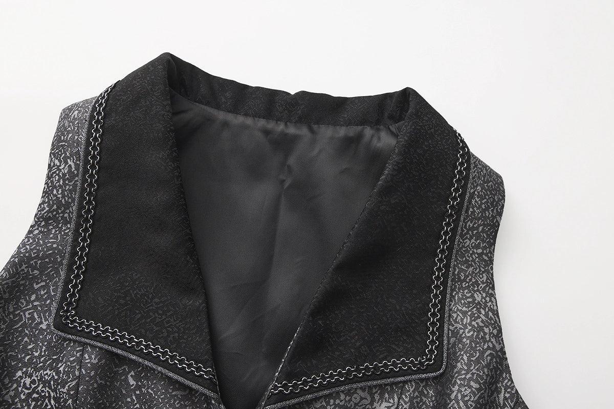 Immortal Thorn - Eternal Displaced Boundary - Ouji Lolita Vest Coat, Detachabl Back Trailing