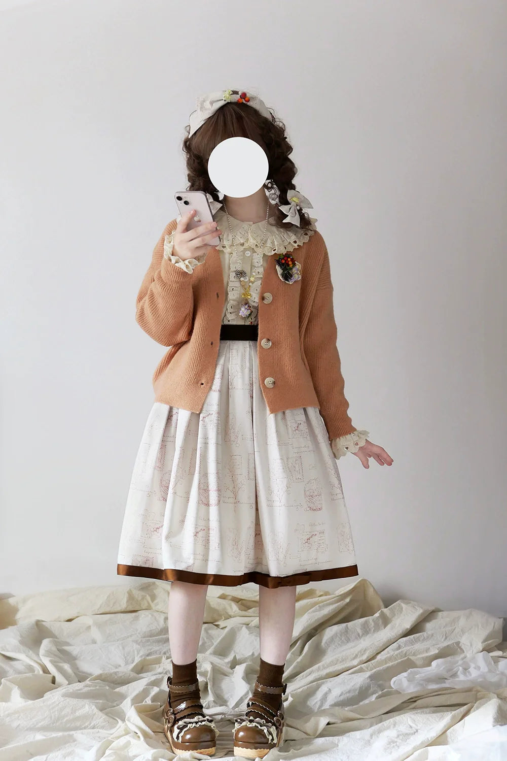 Miss Point - Flowers with Alice - Vintage Lolita Winter Fall Knitted Sweater Coat