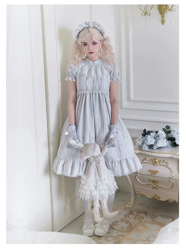 With PUJI - Annie's Dreamland - Cotton Lolita OP Dress Doll Collar Summer Dress
