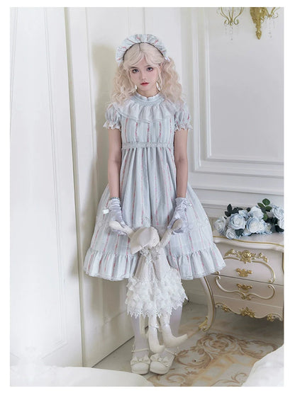 With PUJI - Annie's Dreamland - Cotton Lolita OP Dress Doll Collar Summer Dress