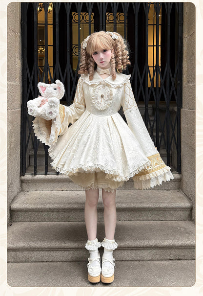 LizBird - Reincarnation of Time - Elegant Lolita OP Set with Waist-Cinching and A-Line Styles