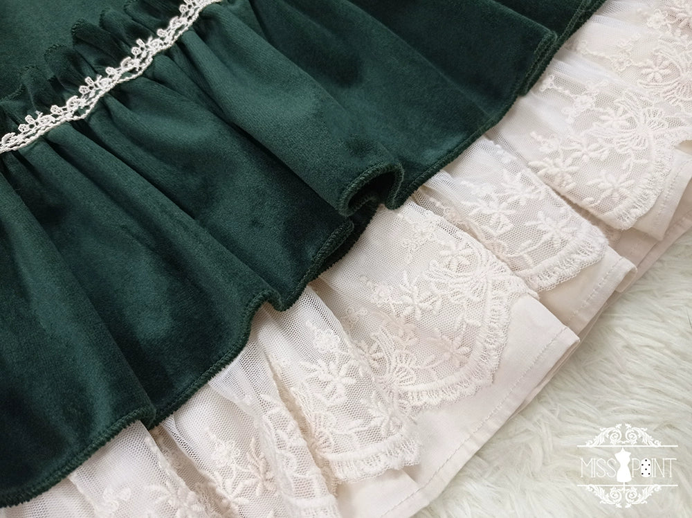 Miss Point - Customized Lolita Dress Vintage Elegant Velvet OP Dress