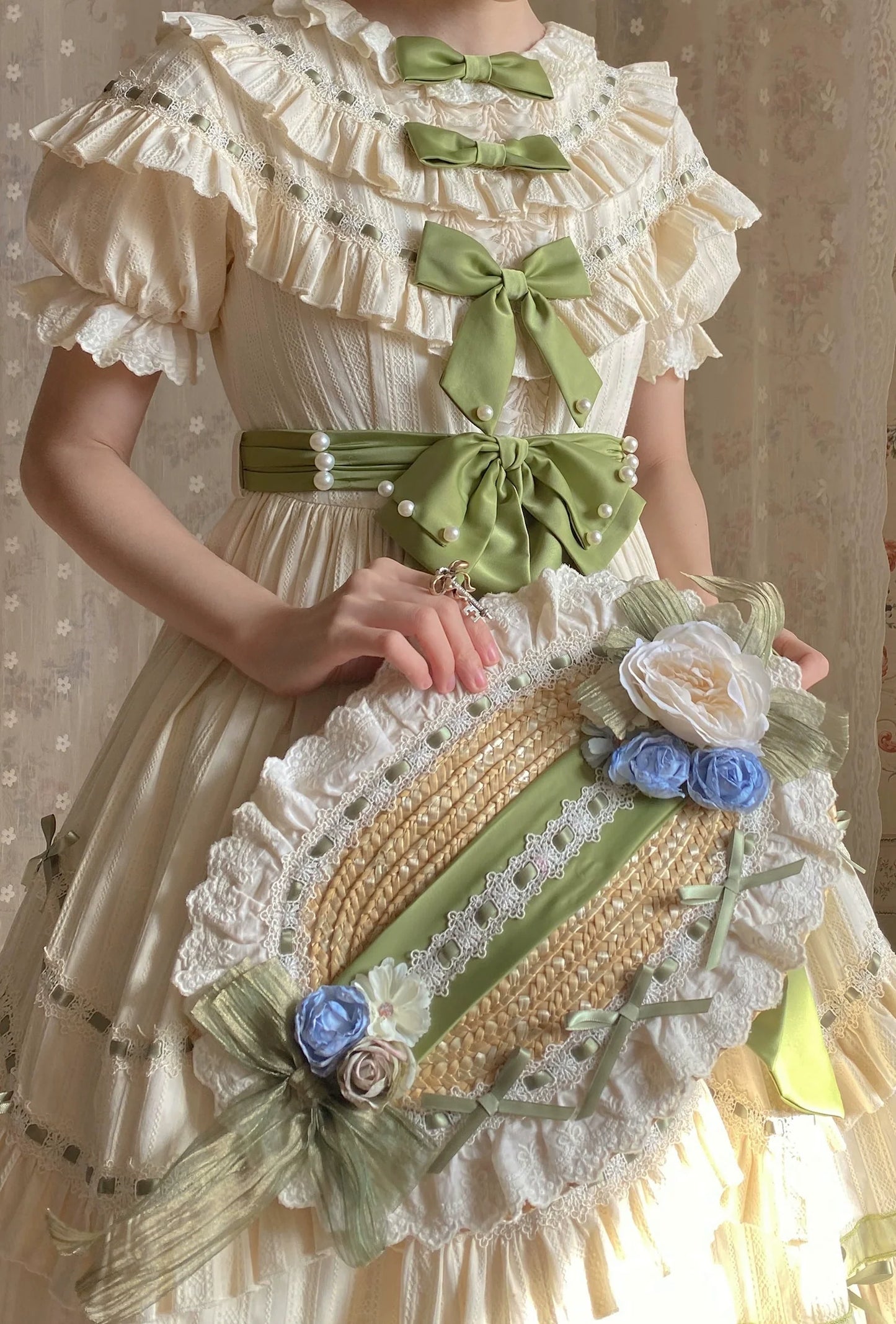 Lemon Cantata - Lily of the Valley - Country Lolita OP Dress, Tiered Ruffles