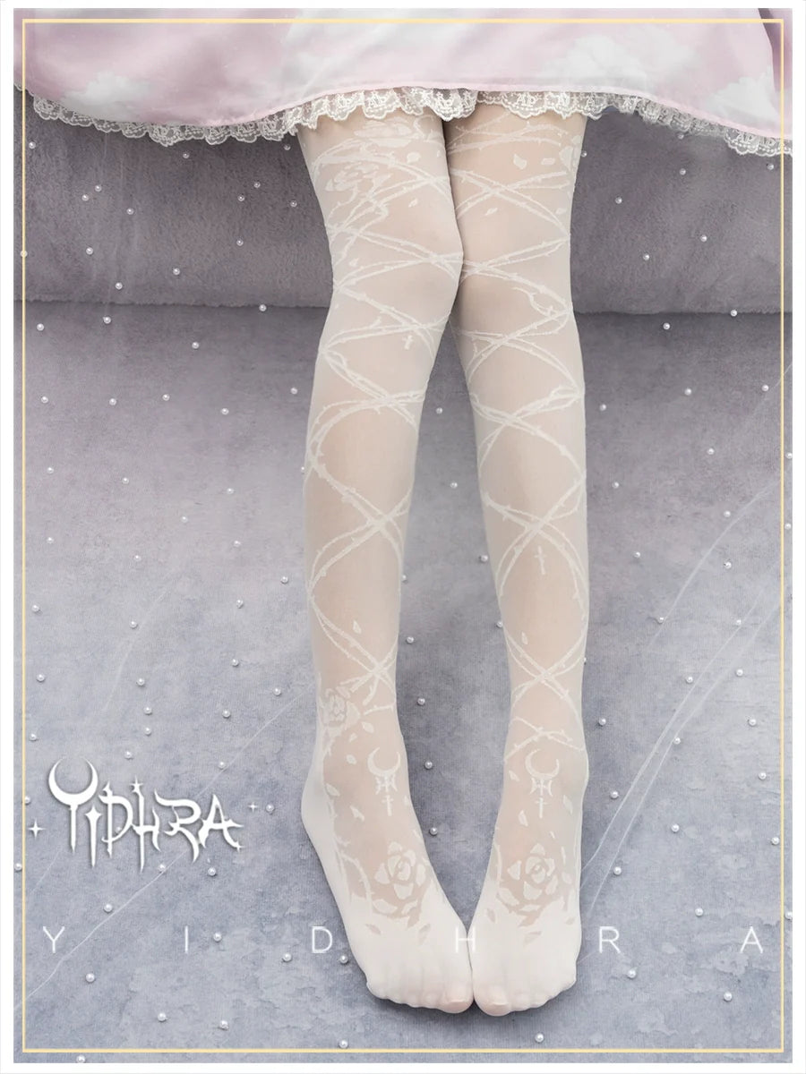 Glass Yarn Gothic Lolita Tights for Tropical Elegance