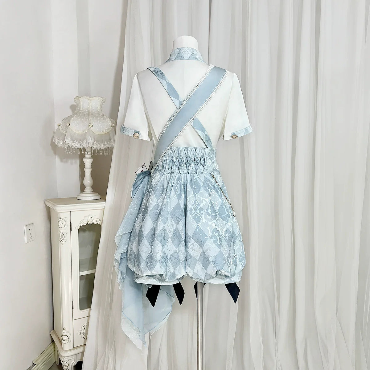Your Princess - Alice in Time - Checkered Ouji Lolita Suit With Card & Rabbit Accents