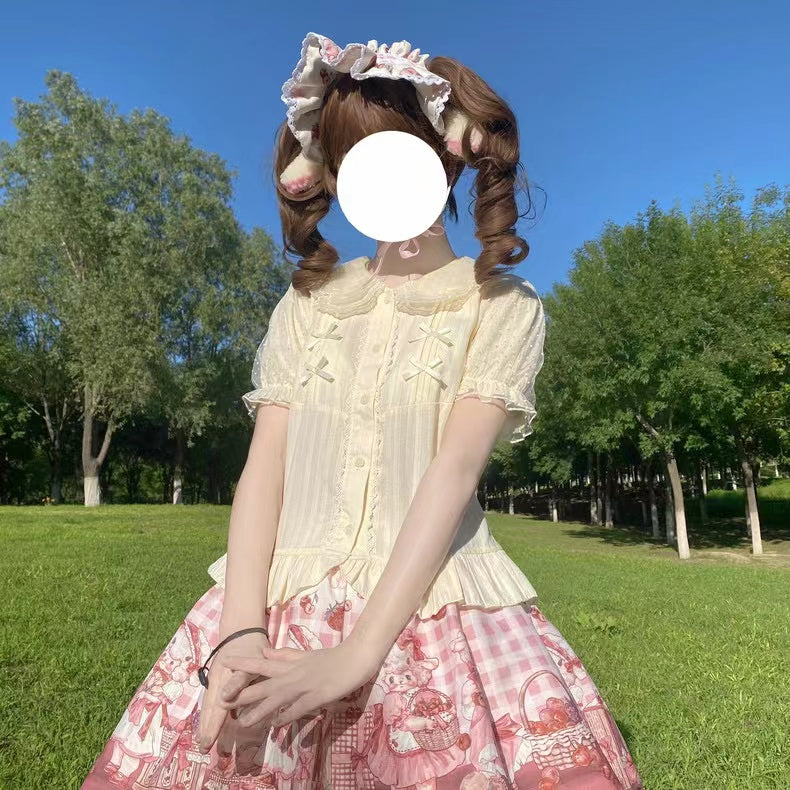 Yaya - Little Fluttershy - Multi-Colored Cotton Lolita Shirt