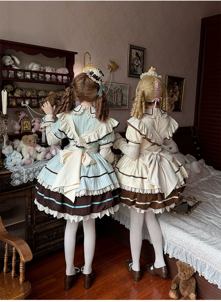 Sakurahime - Berry Bubble - Kawaii Lolita OP Tiered Ruffles Apron Lolita Dress