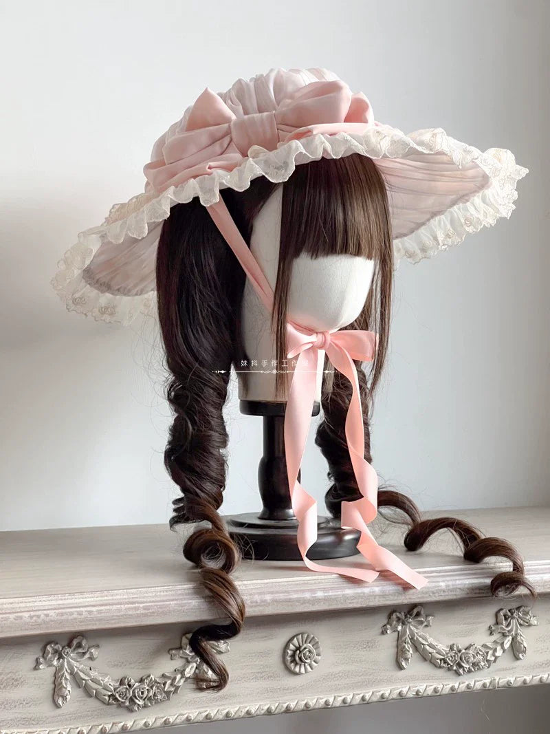 MAID - Vintage Lolita Hat Striped Lace Hat