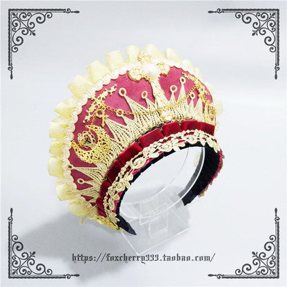 Fox Cherry - Gorgeous Lolita Palace Retro Golden Tudor Headdress