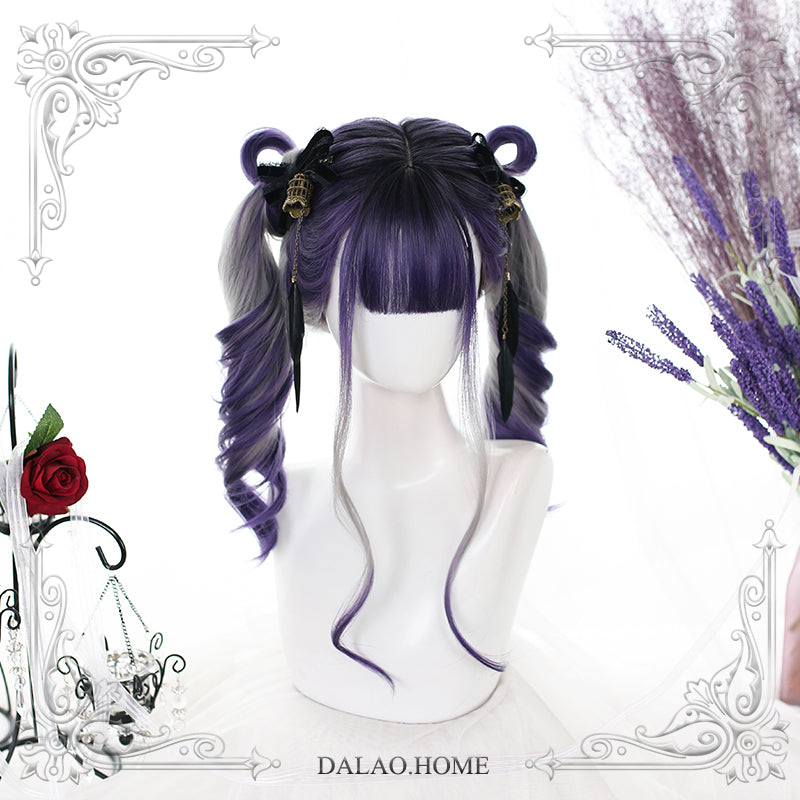 Dalao Home - Grape Soda - Gradient Purple Lolita Wig With Big Waves
