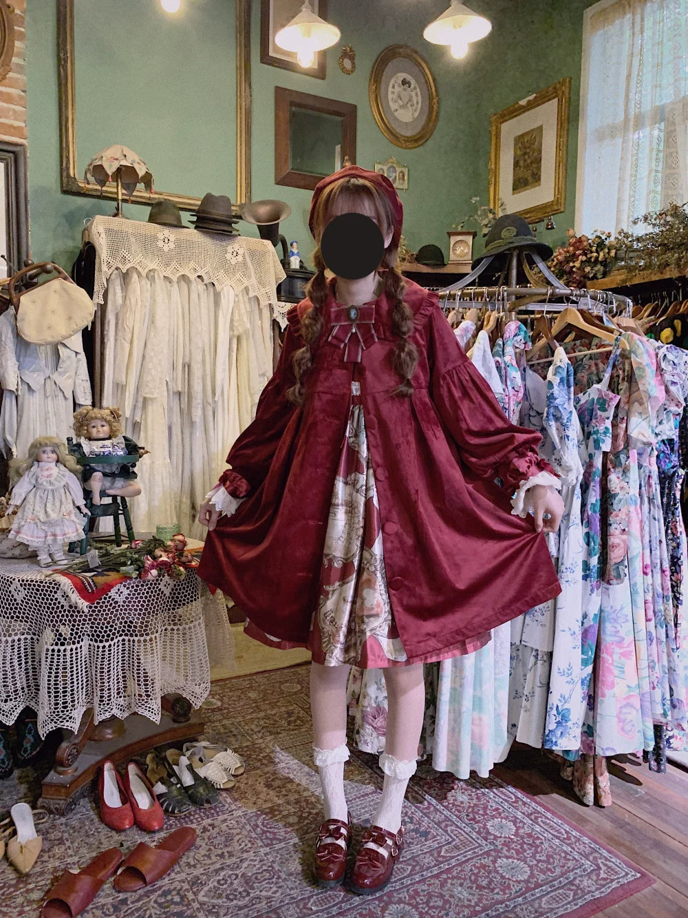 Dark Star Island - Winter Lolita Cape Velvet Antique Lolita Coat