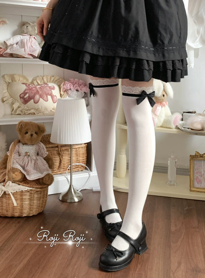 Roji Roji - Sweet Lolita Socks With Lace & Bow Details