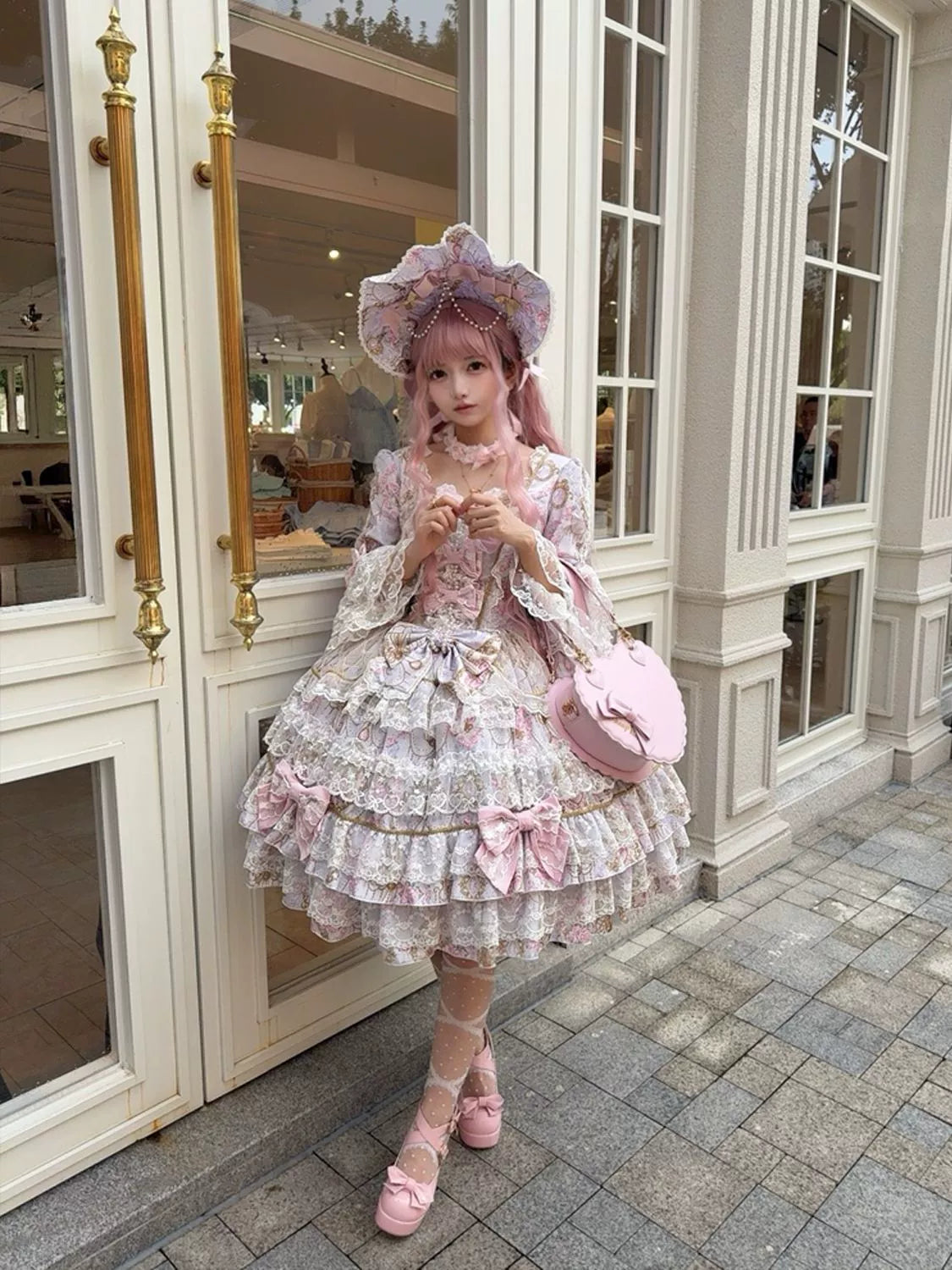 Hanguliang - Candlelight Sonata - Sweet Lolita Long Sleeve OP, Tiered Ruffles
