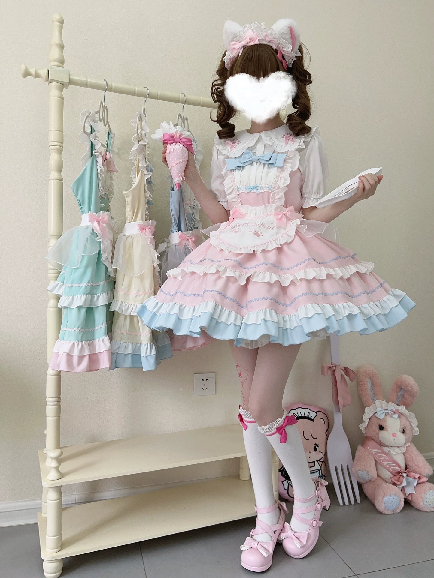 Sugar Girl - Cat Ear Tale - Sweet Lolita Jumper Dress Suspender Dress