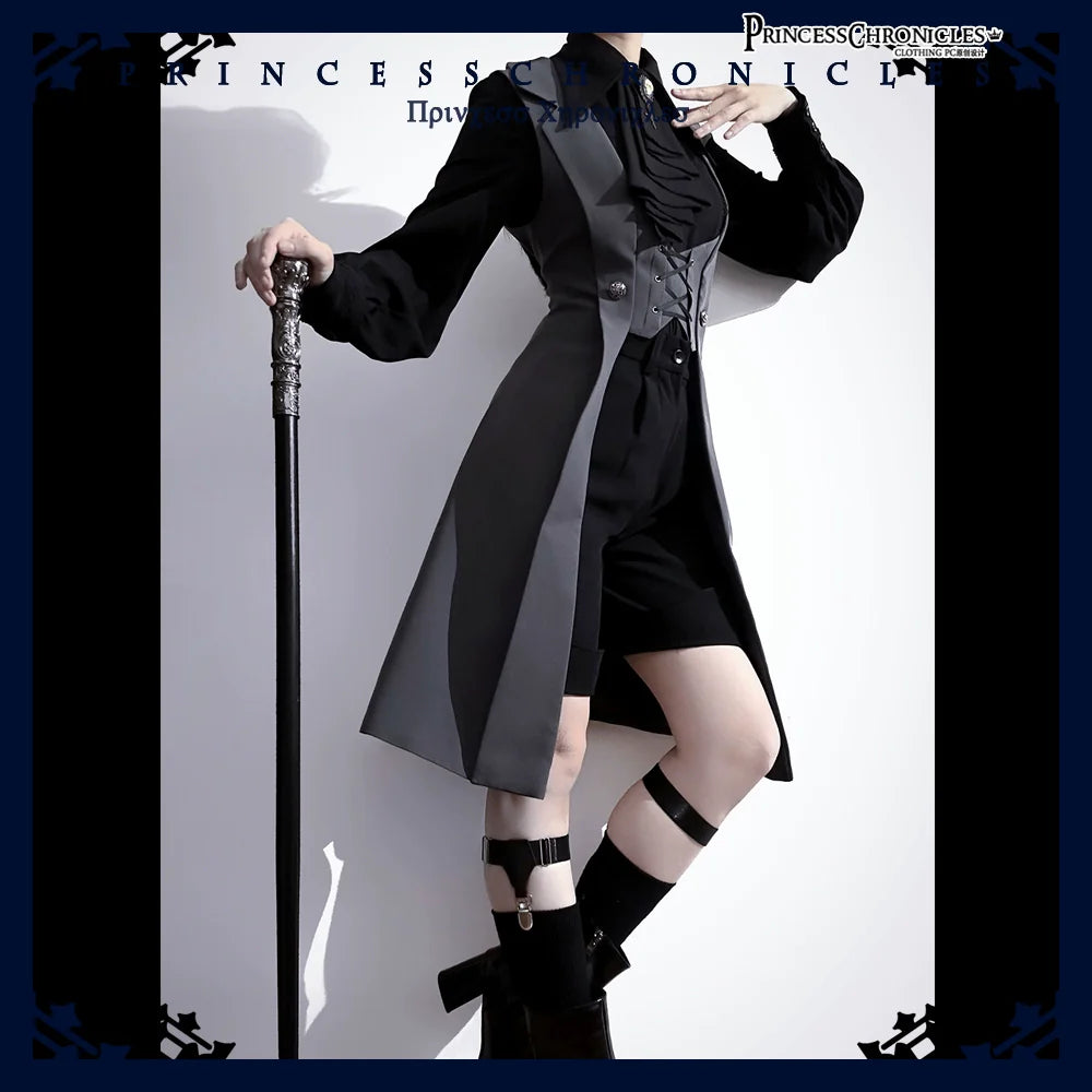 Princess Chronicles - The Night Prelude - Retro Lolita Vest Gothic Lolita Black Waistcoat