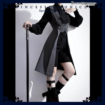 Princess Chronicles - The Night Prelude - Retro Lolita Vest Gothic Lolita Black Waistcoat