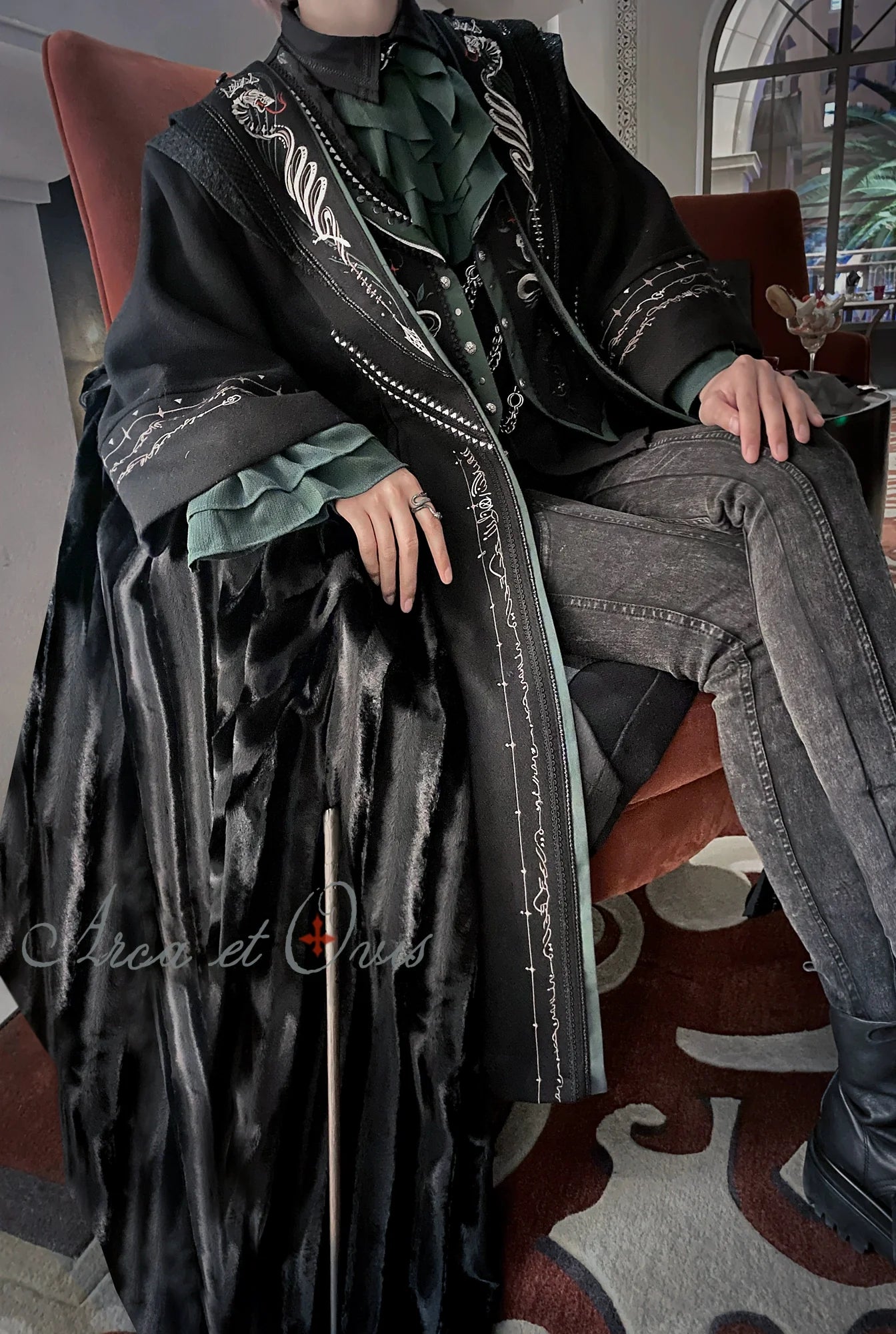 Arca et Ovis - Magic Academy G - Ouji Lolita Overcoat Embroidered Gothic Prince Long Coat