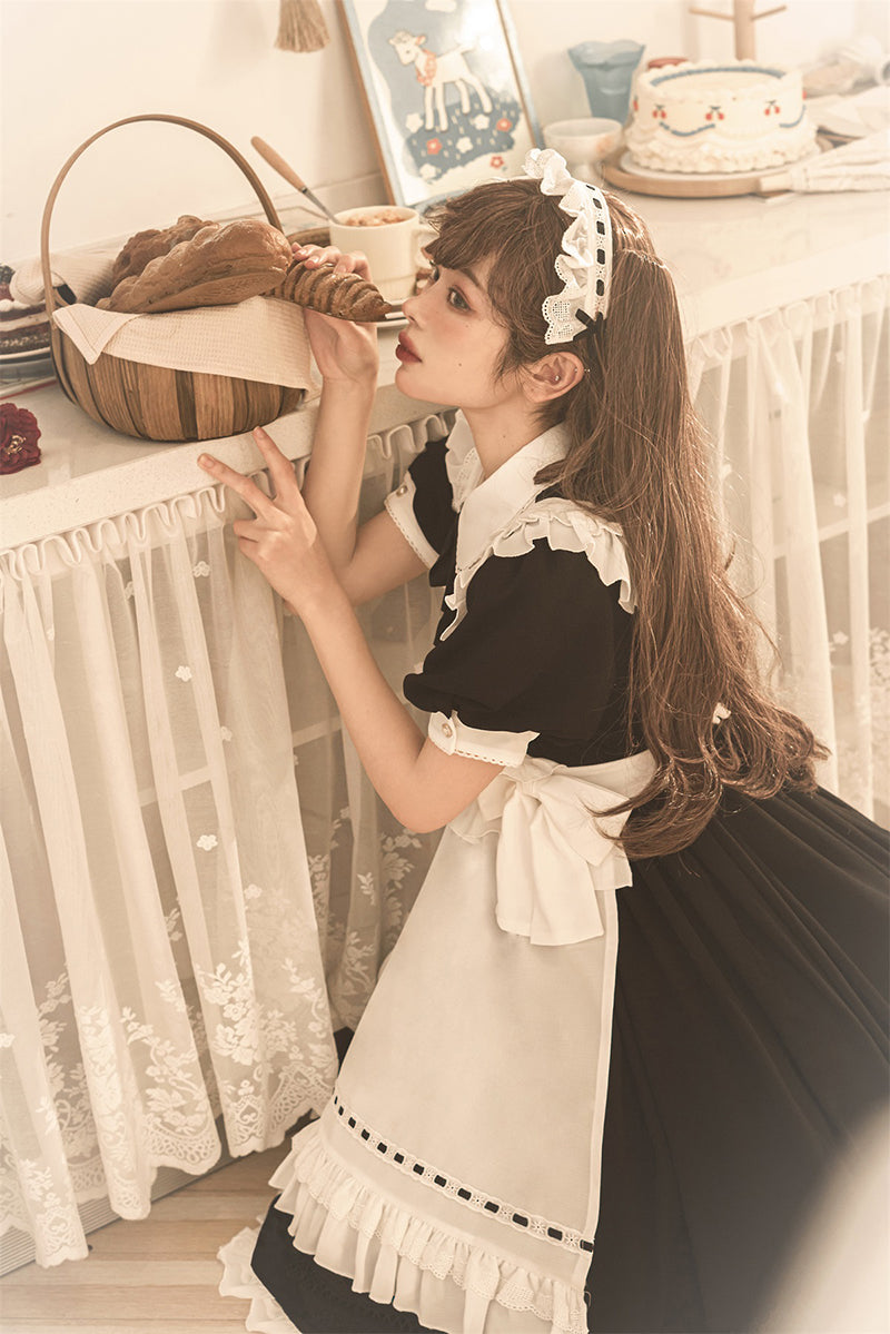 Your Princess - Maid Lolita Puff Sleeve Black Dress