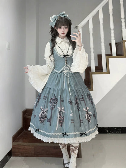 Uncle's Workshop - Secret Key - Classic Lolita Dress Suit, Key Print