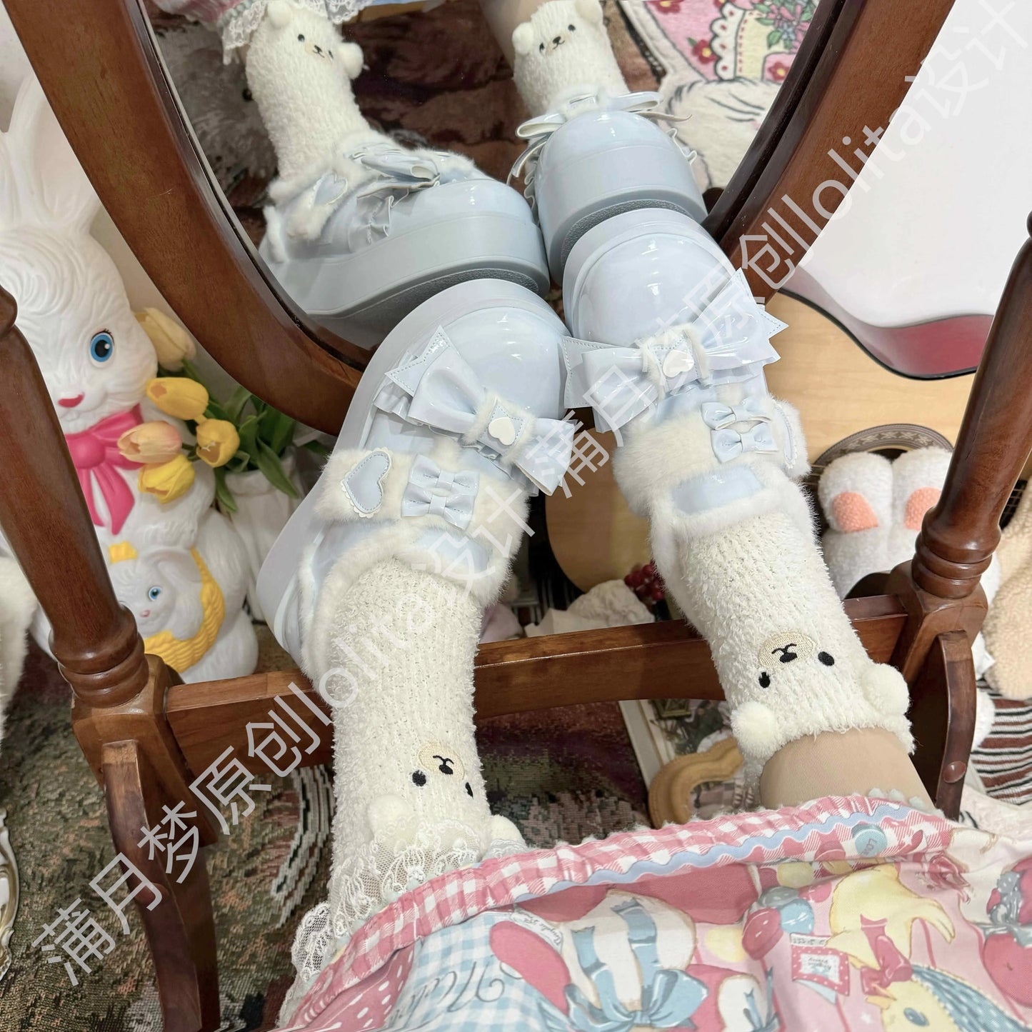 Puyuemeng - Cozy Cake - Winter Warm-lined Sweet Lolita Platform Shoes
