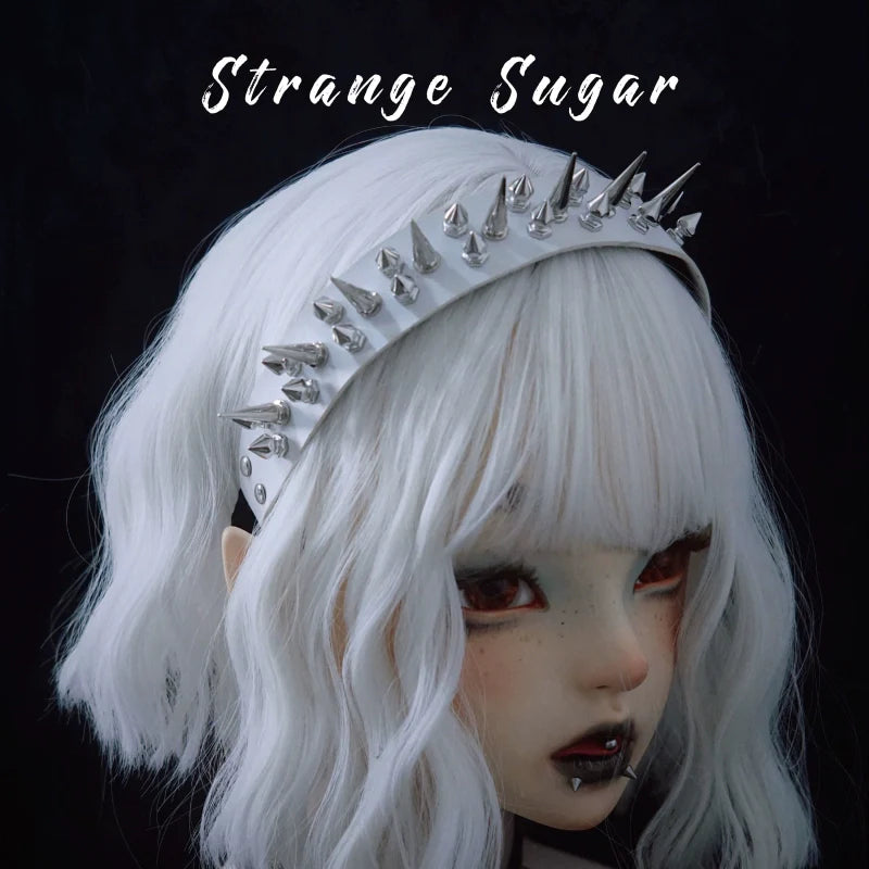 Strange Sugar - Gothic Lolita KC Faux Leather Punk Lolita Hair Accessories