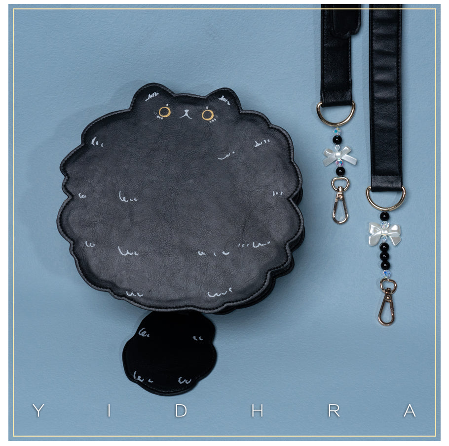 Yidhra - Printed Kawaii Cat Leather Shoulder Bag