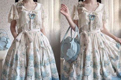 DreamWhale - Floral and Bird Series - Classic Lolita JSK Suit Floral Print Dress