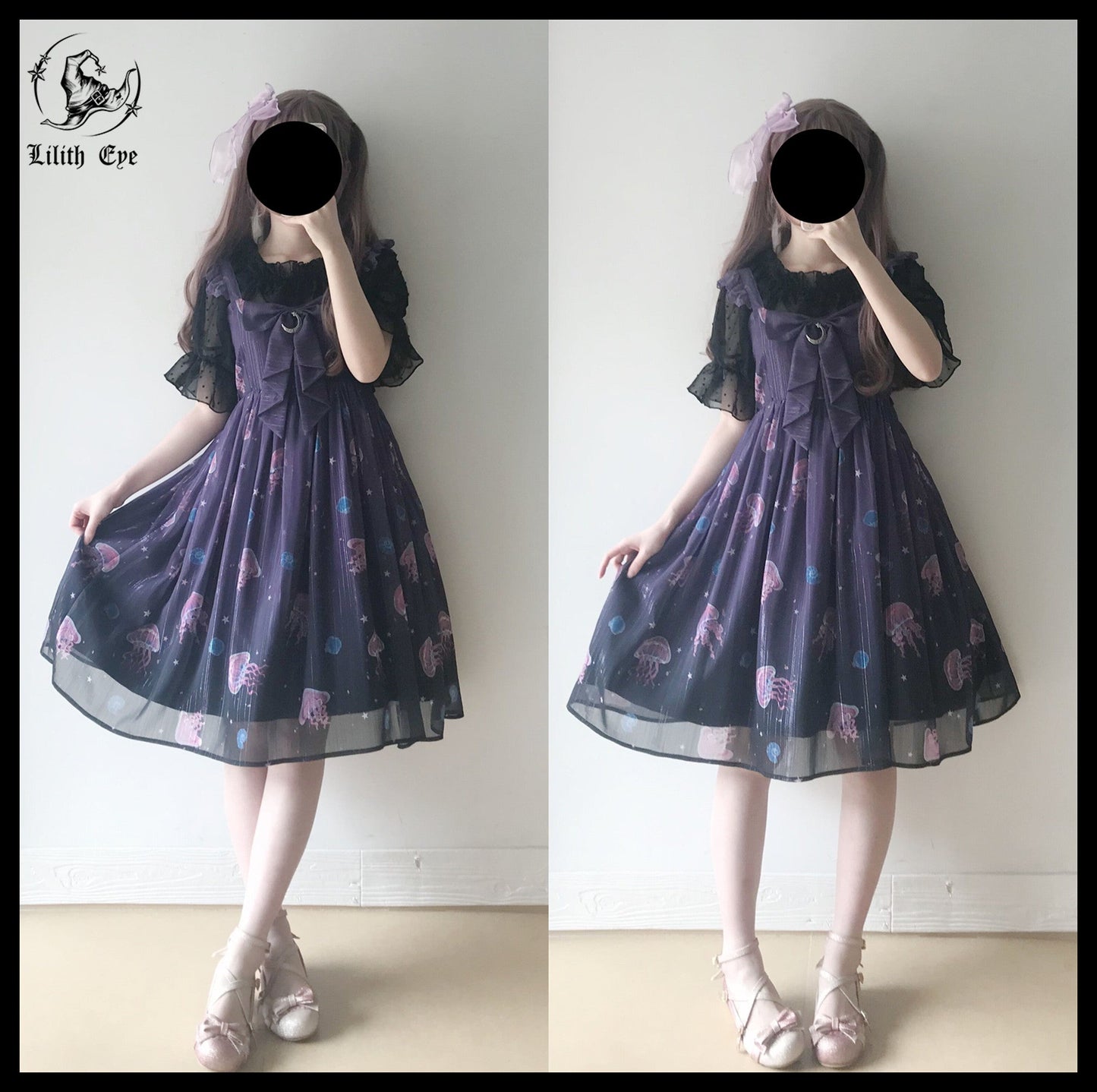 LilithEye - Jellyfish Meteor - Chiffon Fairy Jellyfish Printed Lolita JSK
