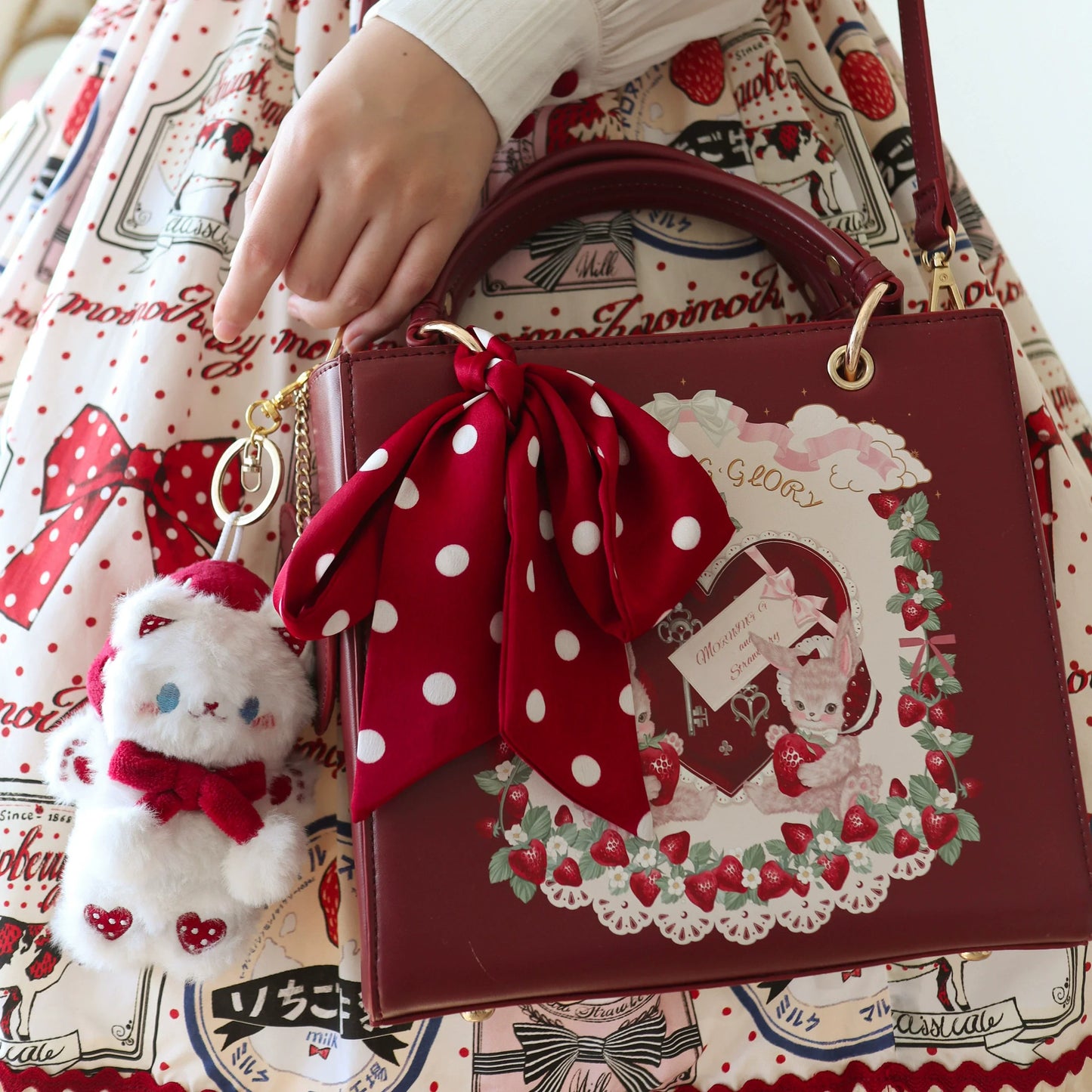 Morning Glory - Retro Lolita Handbag PU Square Wedding Bag