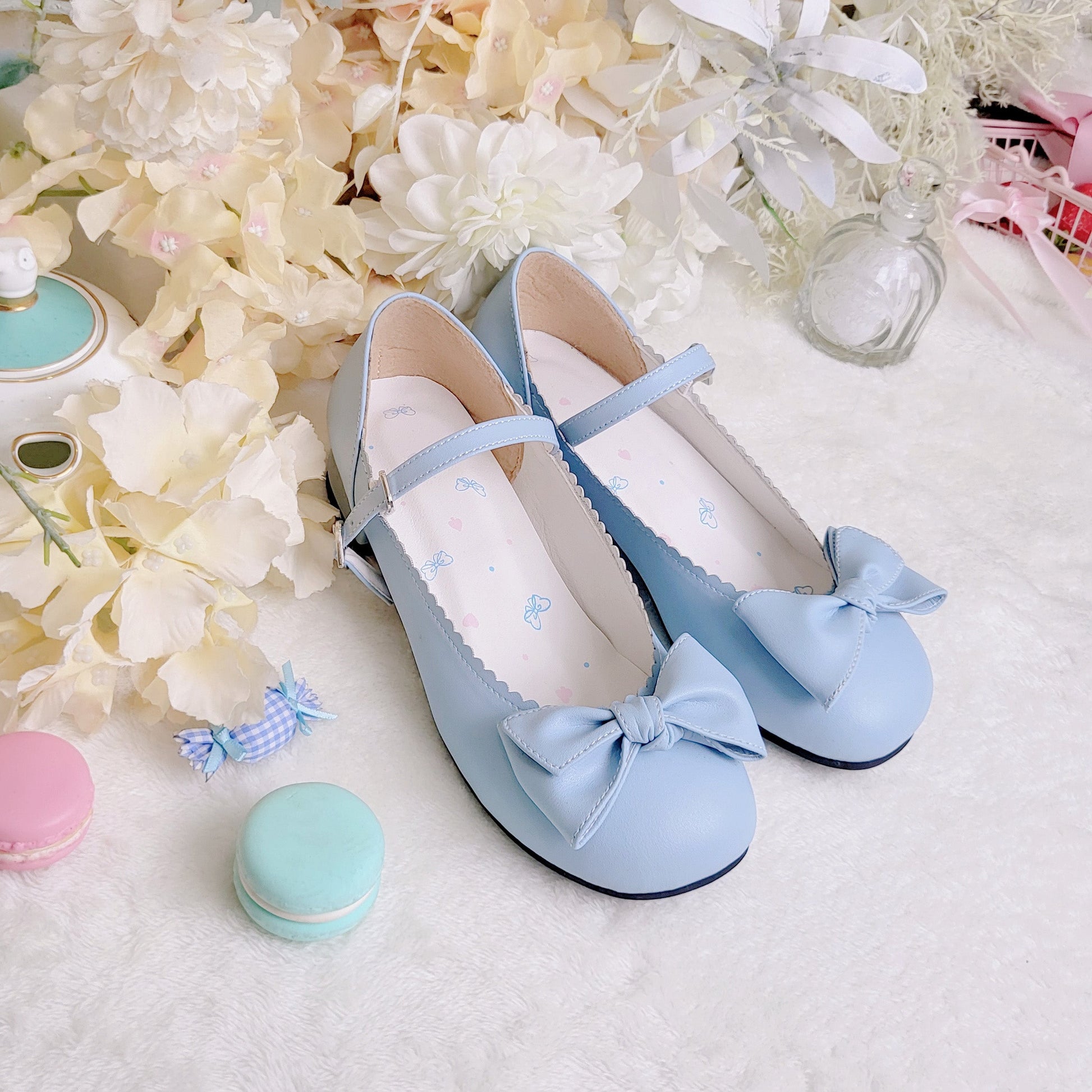 Sosic - Kawaii Lolita Bow Falt Shoes