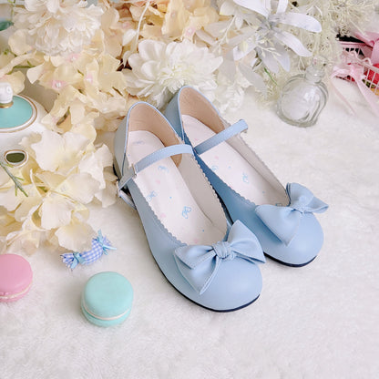 Sosic - Kawaii Lolita Bow Falt Shoes