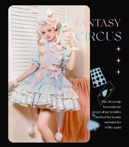 Forest Fluorescent Carps - Ouji Lolita OP Dress Circus Lolita Strip Prince Suit