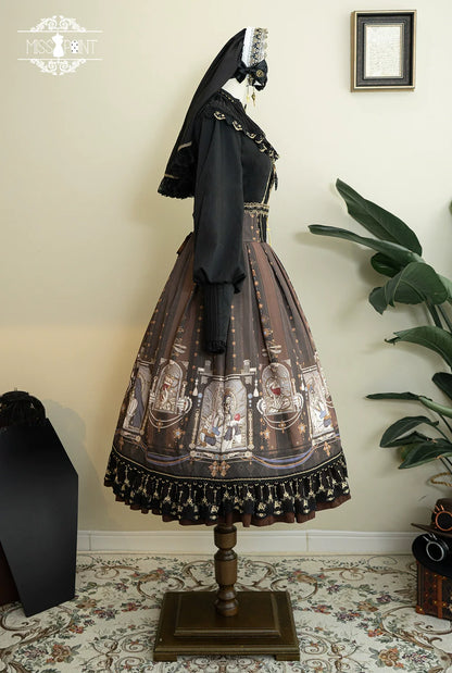 Miss Point - Demon Hunting Notes - Fishbone Gothic Lolita Skirt