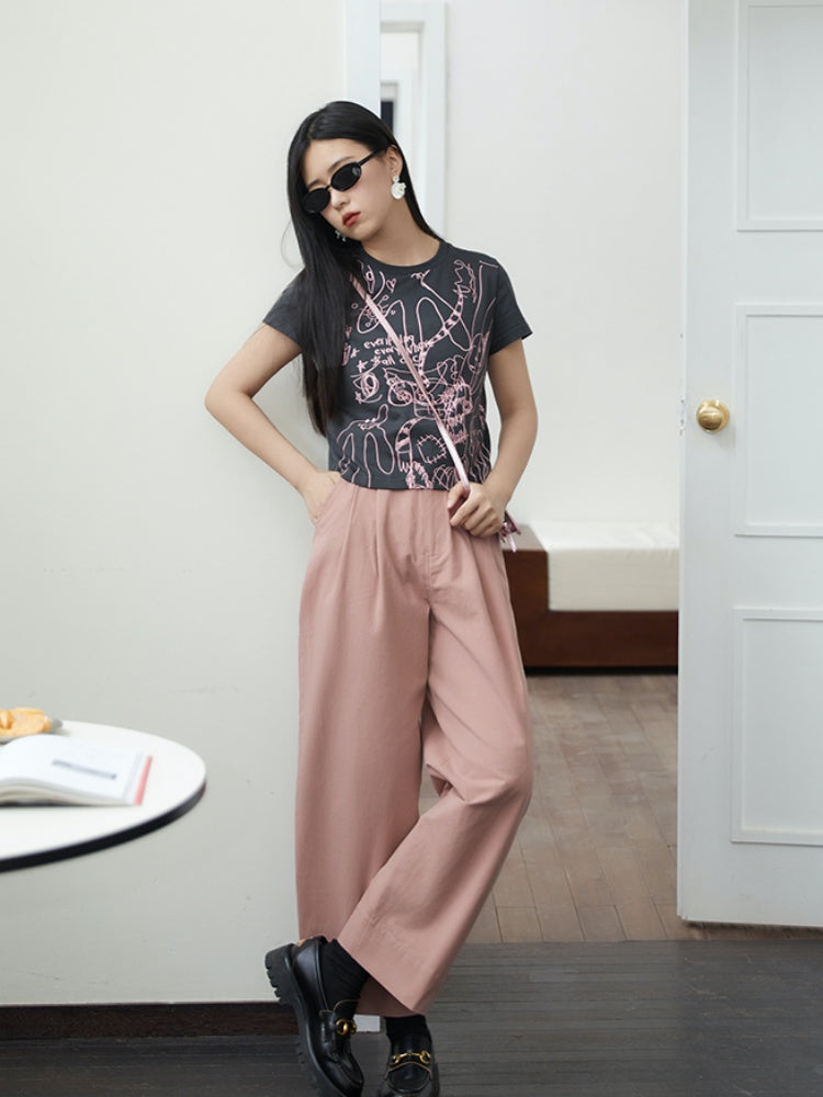 Powder Color Loose Casual Pants【s0000001732】