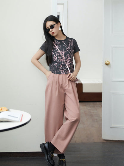 Powder Color Loose Casual Pants【s0000001732】