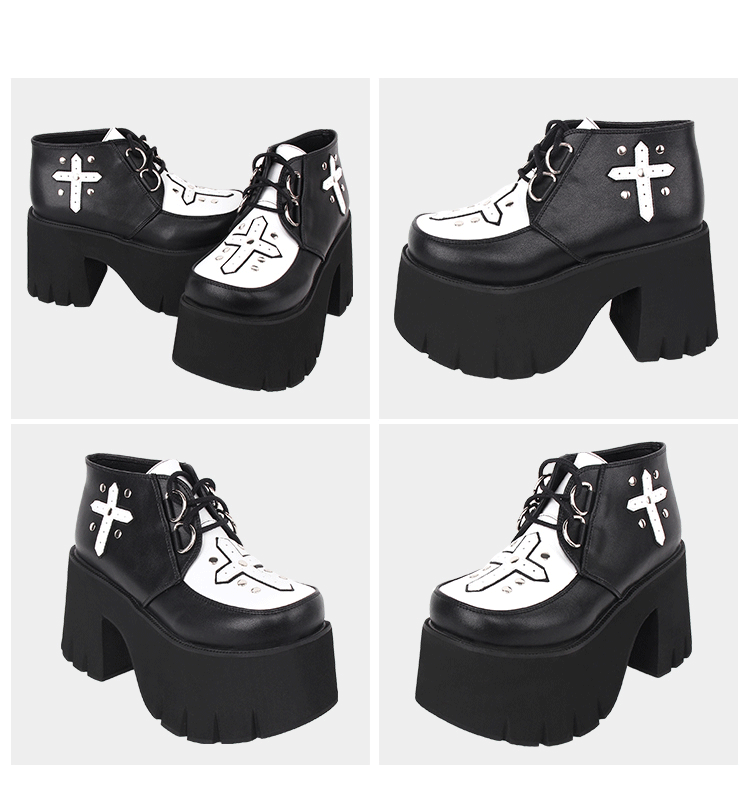Angelic Imprint - Gothic Lolita Cross Classic Platform Shoes