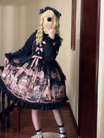 Uncle's Workshop - Missing Lamb Case - Gothic Lolita Dress Set with Sheep Prints