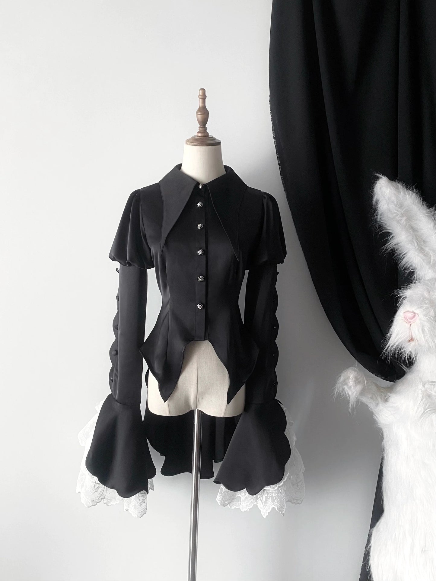 Maiden Portal - Heir Poem - Ouji Lolita Hime Sleeve Shirt, Trailing Hem