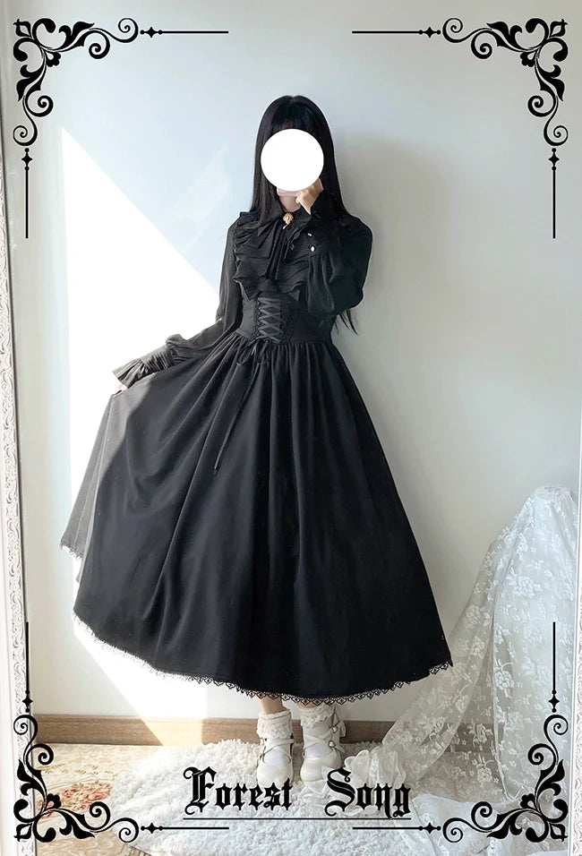 Forest Song - Astris - Classic Lolita SK Double-sided Wearing Fishbone Skirt