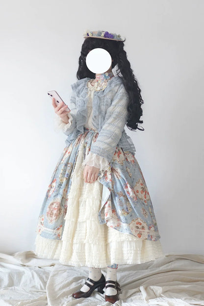 Miss Point - Cat Rose Tea - Sweet Lolita Skirt with Cute Prints Customized Size